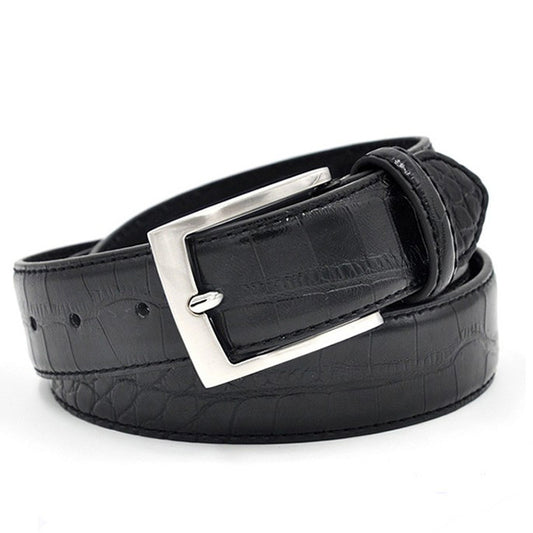 Mens Fashion Waist Belts Faux Pattern With Split Leather Luxury Male Designer Belt Accessories Fa... — Kravori
