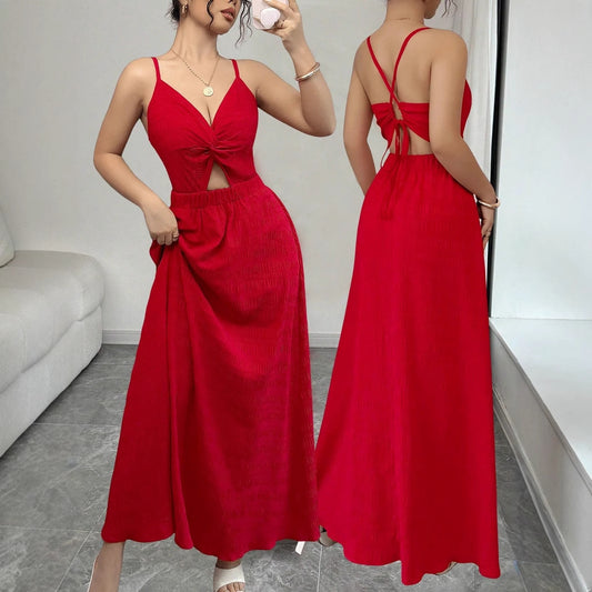 Beach Seaside Vacation Beautiful Red Dress — Kravori