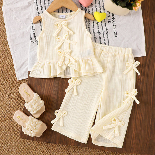 Kids' Apricot Vest Pants Set — Kravori