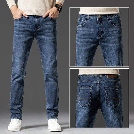Affordable Luxury Denim Jeans For Men SpringAutumn New Arrival High-End Stretch Business Style — Kravori