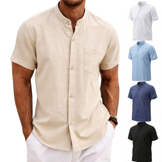 Henry tie-pocket shirt front