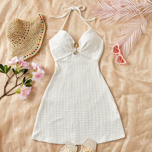 Vacation Style Sexy Halter Beach Dress — Kravori