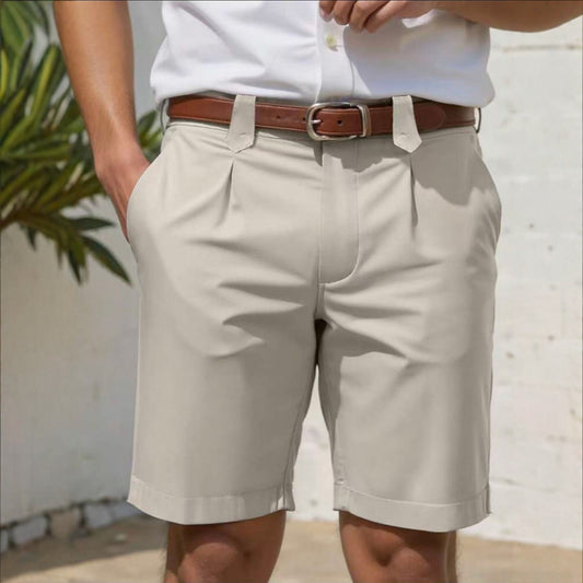 Business-Casual Slim-Fit Straight-Leg Shorts For Men — Kravori