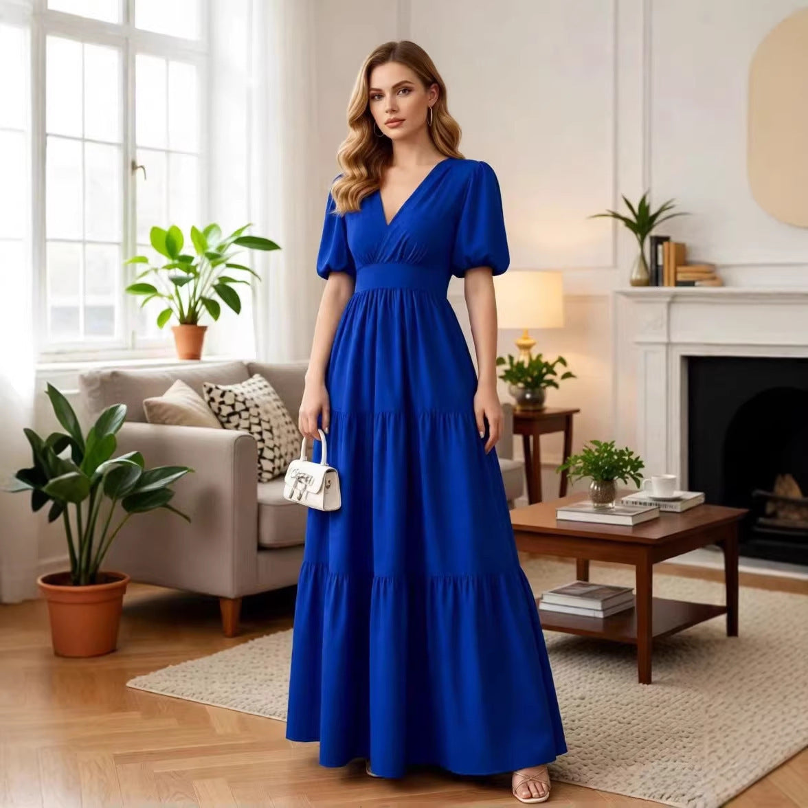 Short-sleeve maxi styled