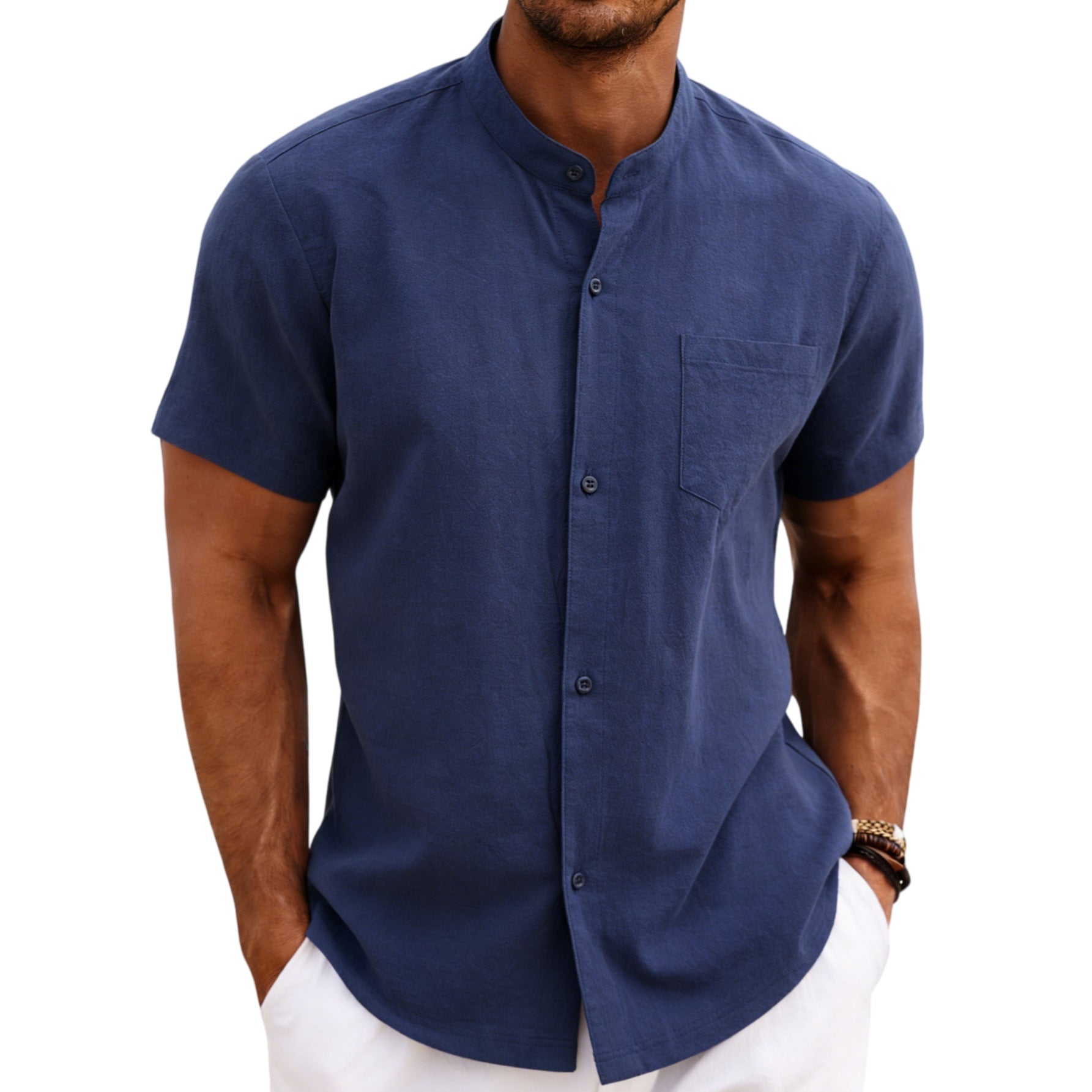 Henry tie-pocket shirt worn