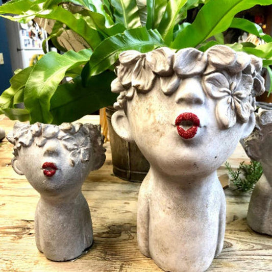 Resin Garden Faces Flower Pots Home Decor — Kravori