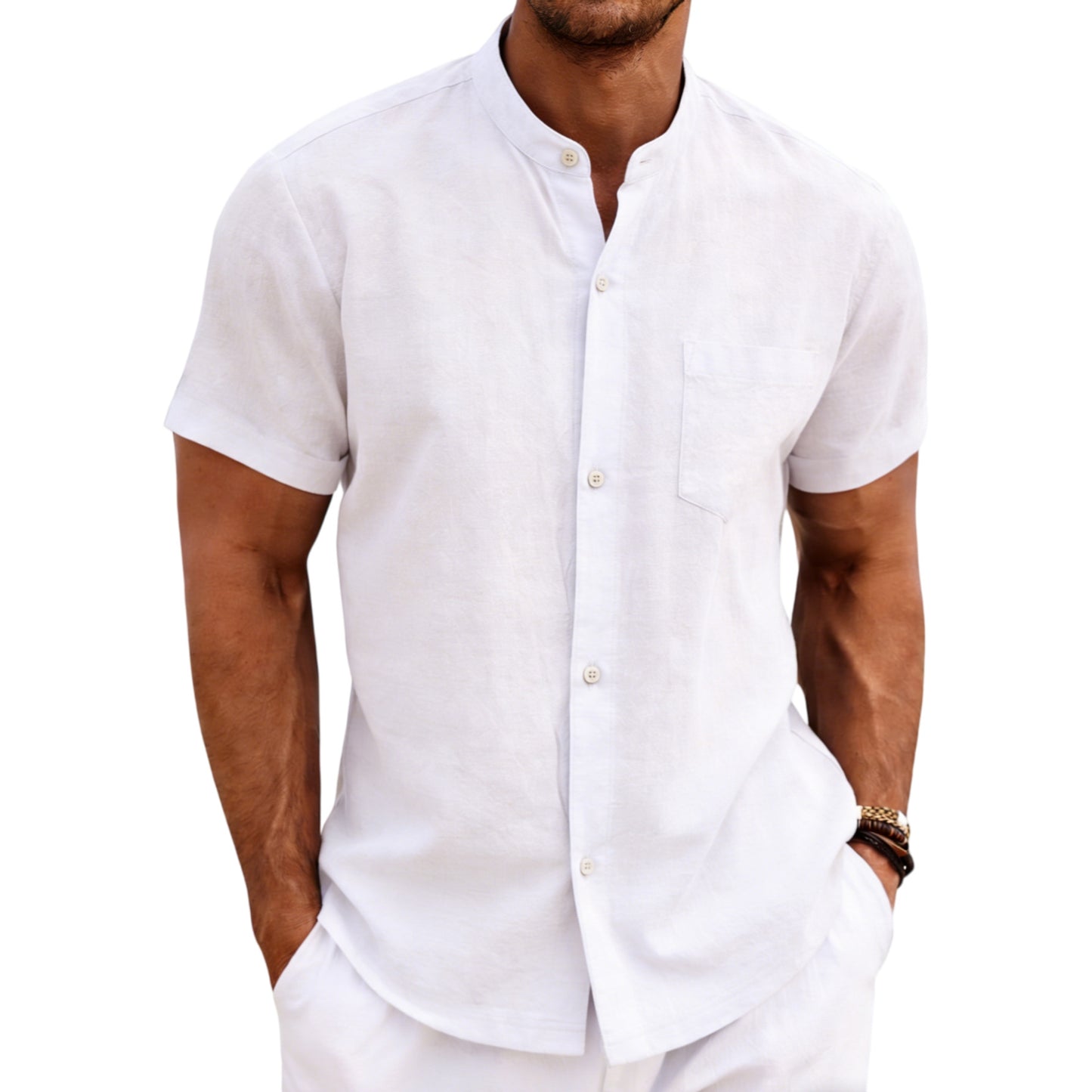 Henry tie-pocket shirt back