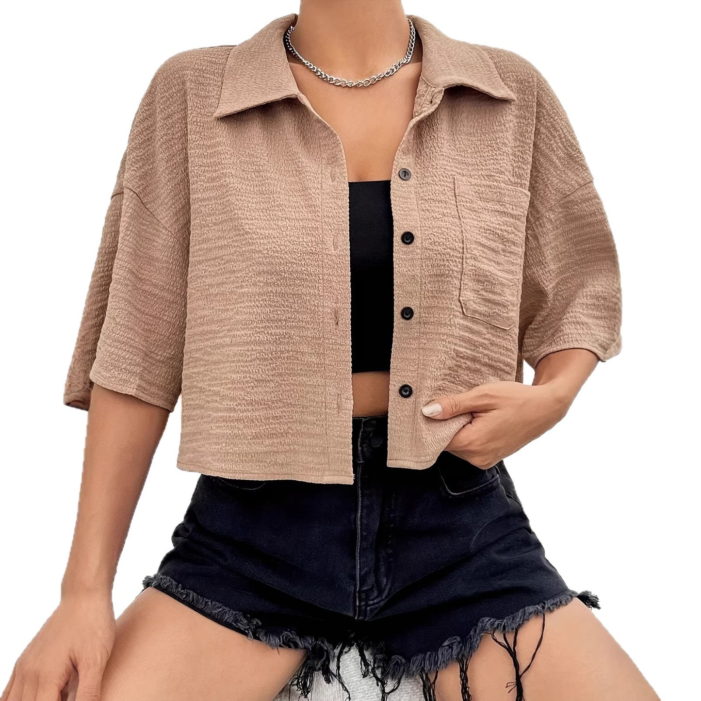 Cropped blouse back