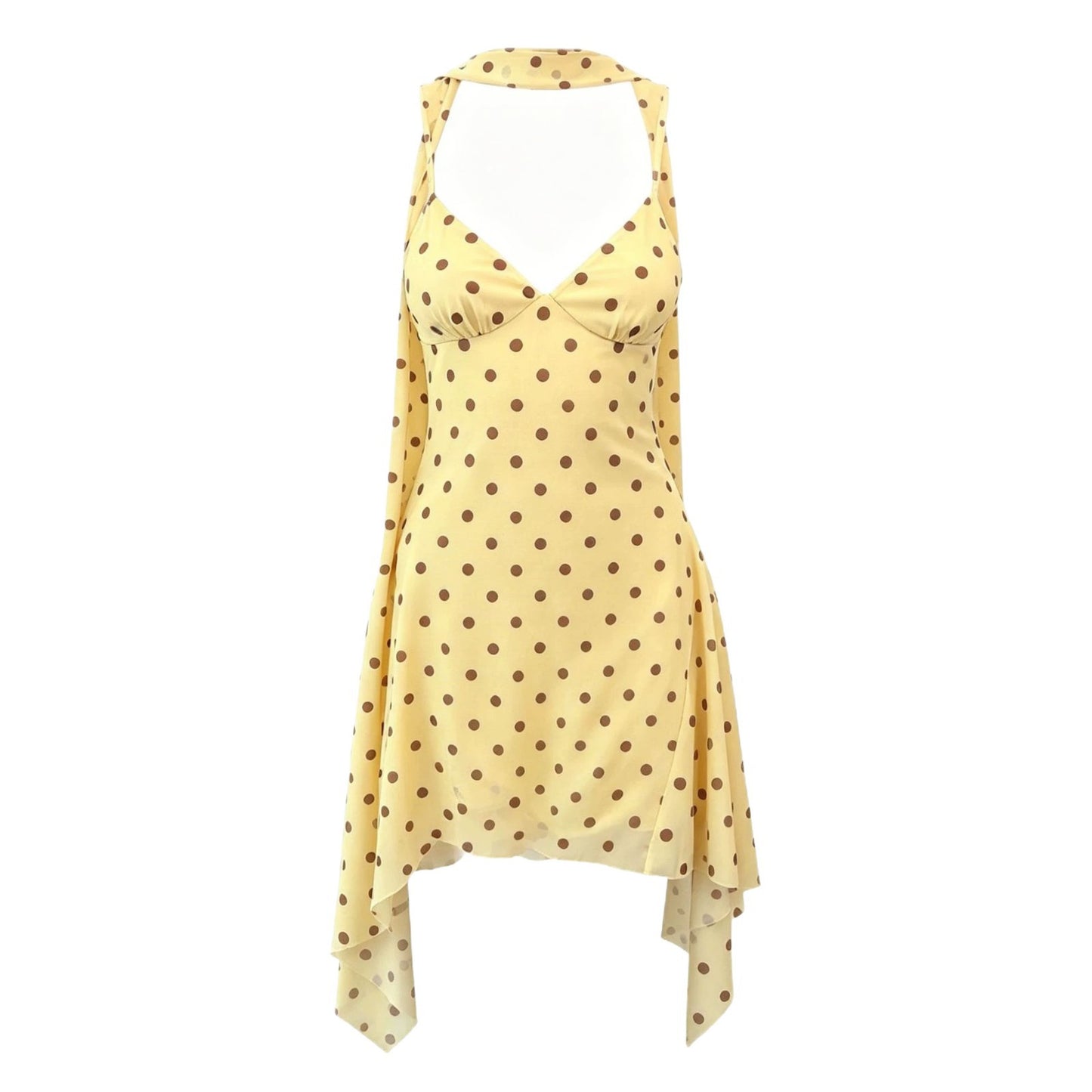 Polka-dot halter styled